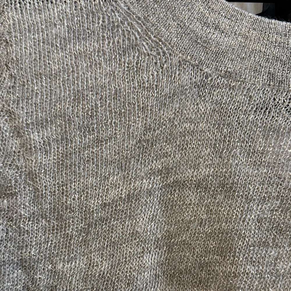 J. Crew Gray & Gold Metallic Sweater